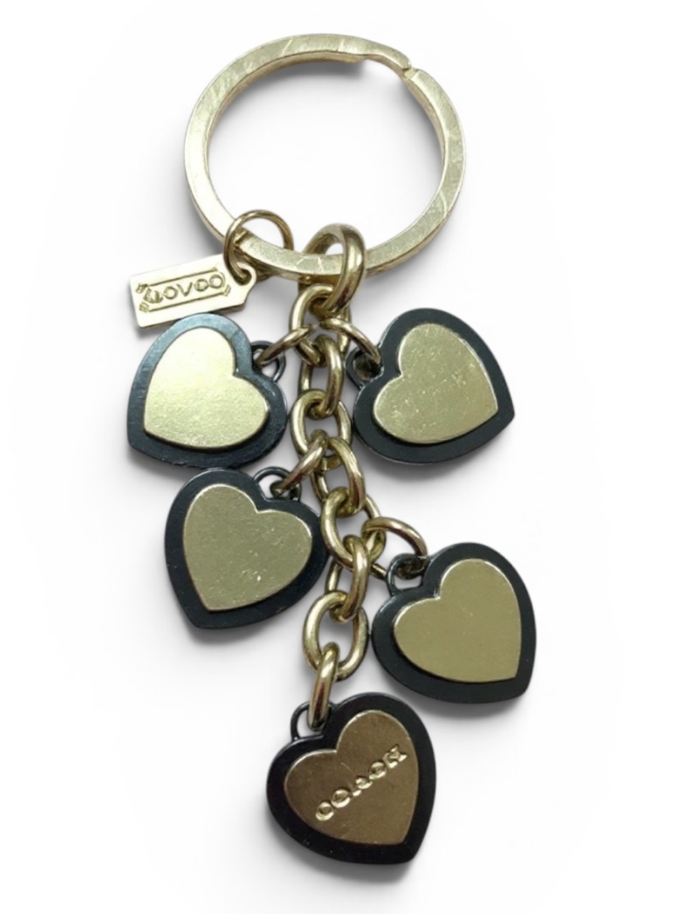 Coach Gold and Black Multi-Heart Keychain Charm - Picture 4 of 4